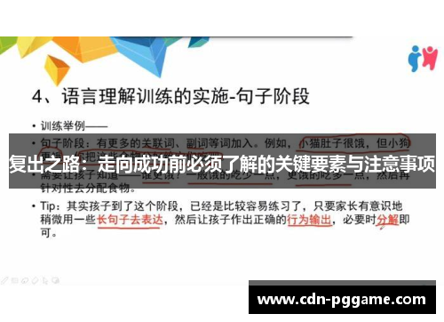 复出之路：走向成功前必须了解的关键要素与注意事项