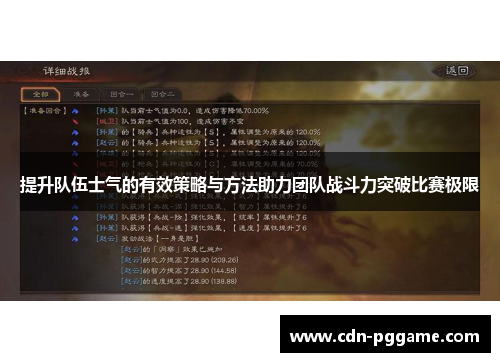 提升队伍士气的有效策略与方法助力团队战斗力突破比赛极限